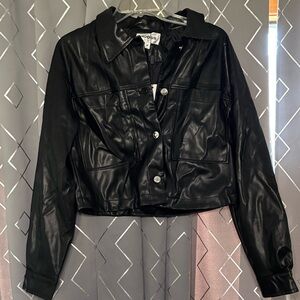 Vigoss Women's Black Faux Leather Jacket
